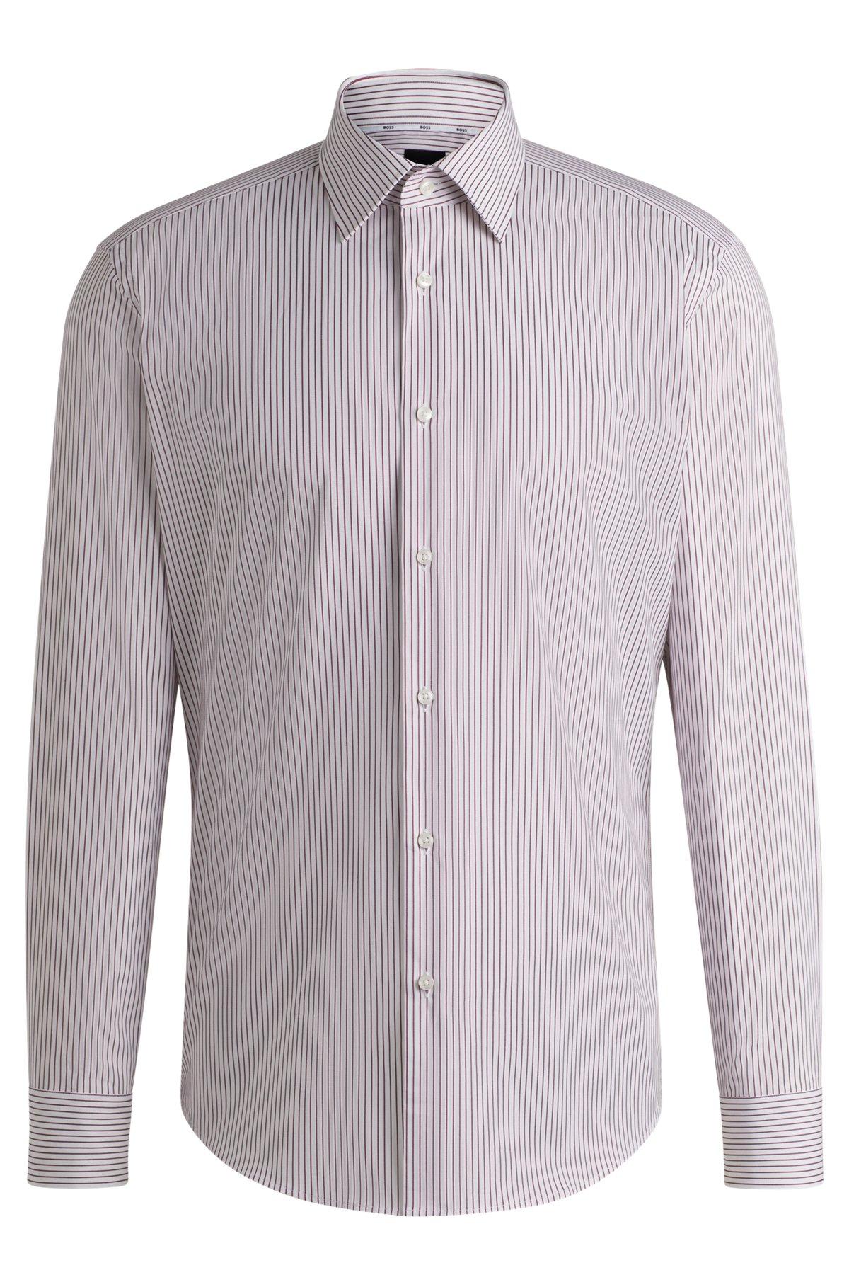 Regular-fit shirt in easy-iron stretch cotton Product Image