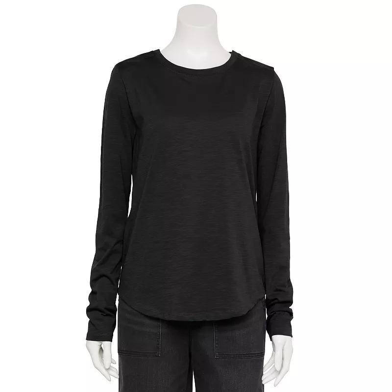 Womens Sonoma Goods For Life Adaptive Everyday Long Sleeve Crewneck T-Shirt Product Image