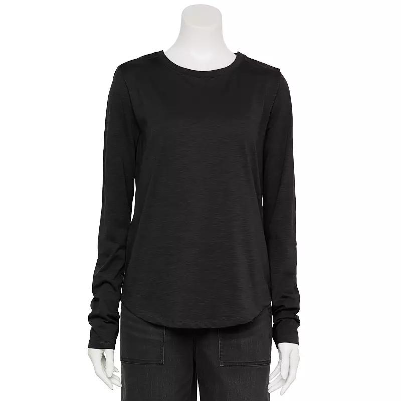 Womens Sonoma Goods For Life Adaptive Everyday Long Sleeve Crewneck T-Shirt Product Image