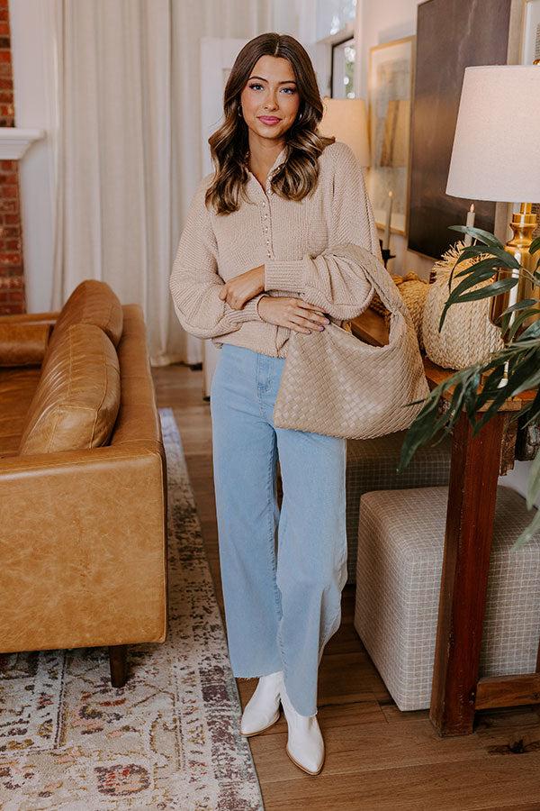 Apple Picking Pretty Knit Sweater In Iced Latte Product Image