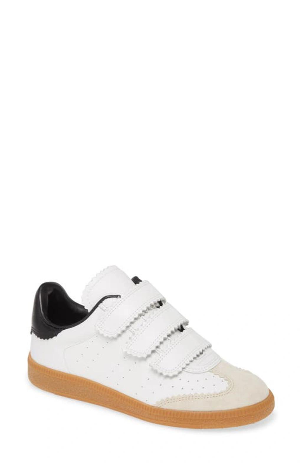 ISABEL MARANT Beth Suede-trimmed Leather Sneakers In White Product Image