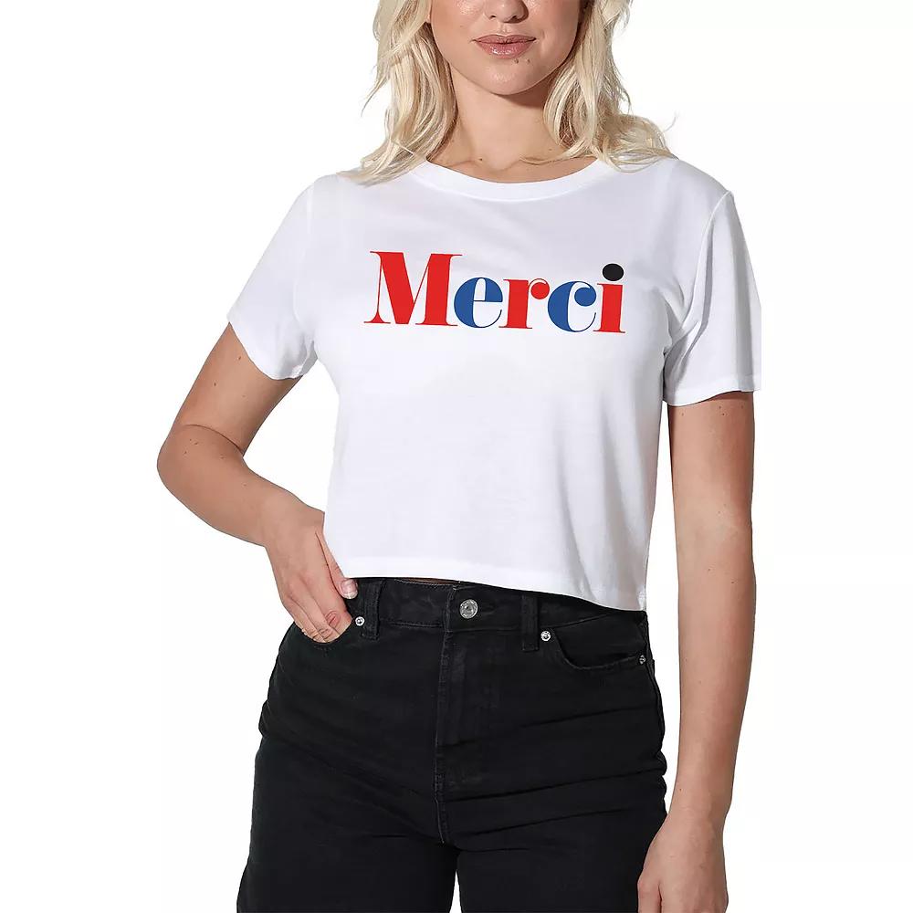 Women's Suburban Riot Merci Crop Tee, Girl's, Size: Large, White Product Image