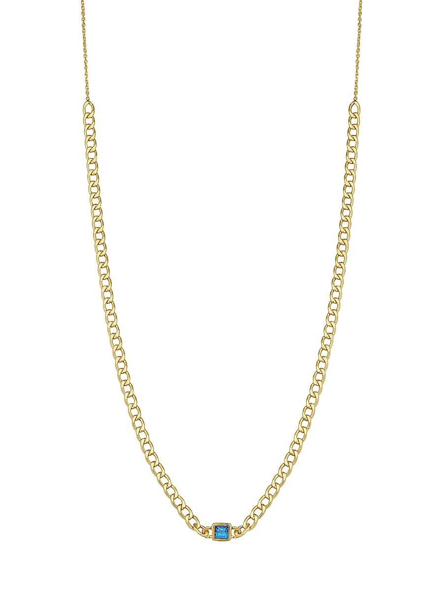 Womens 14K Yellow Gold Dazzle Me Curb Choker Necklace Product Image