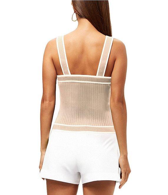 Trina Turk Break Point Stripe Square Neck Sleeveless Cami Product Image