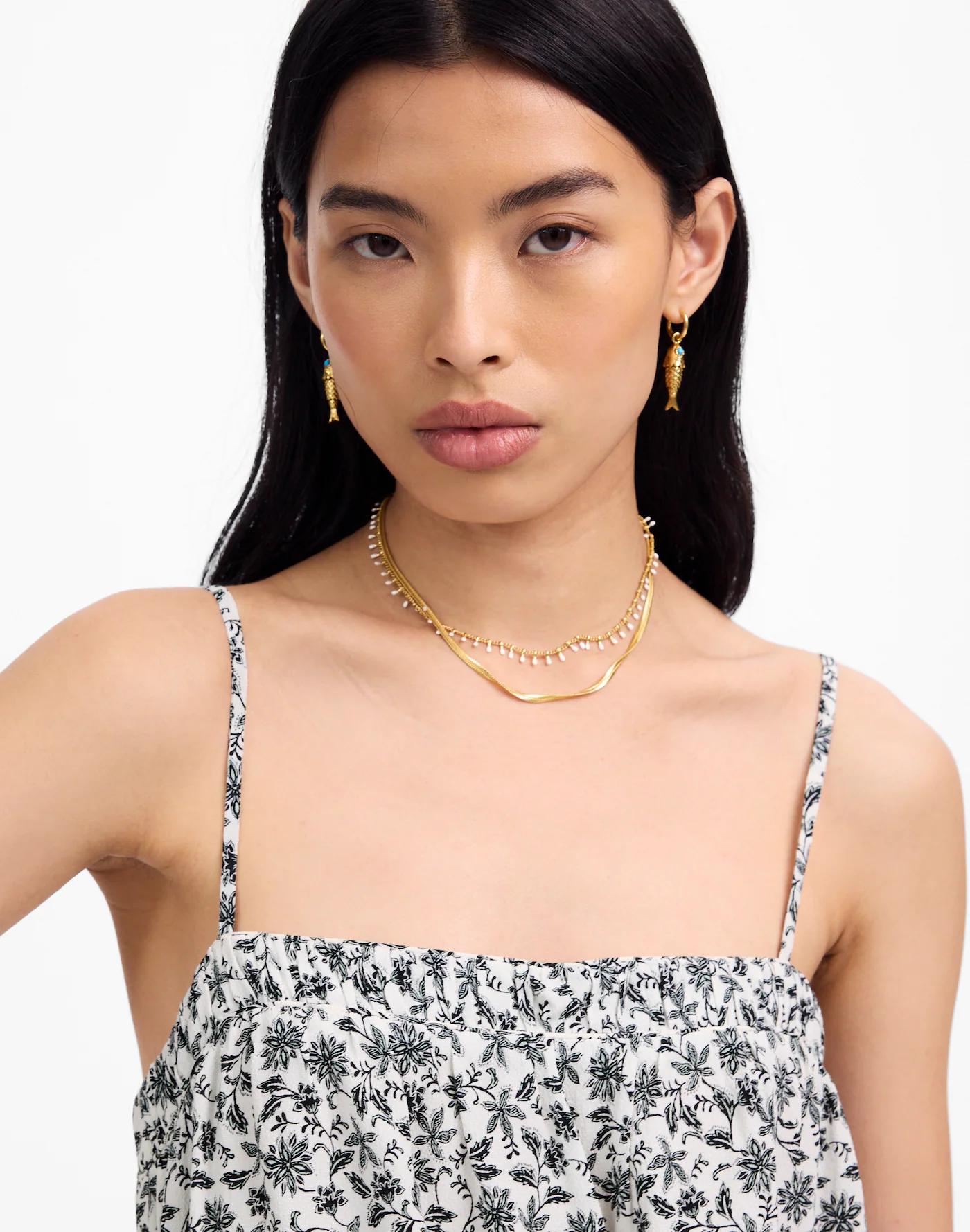 Flowy Squareneck Tank in Floral Product Image