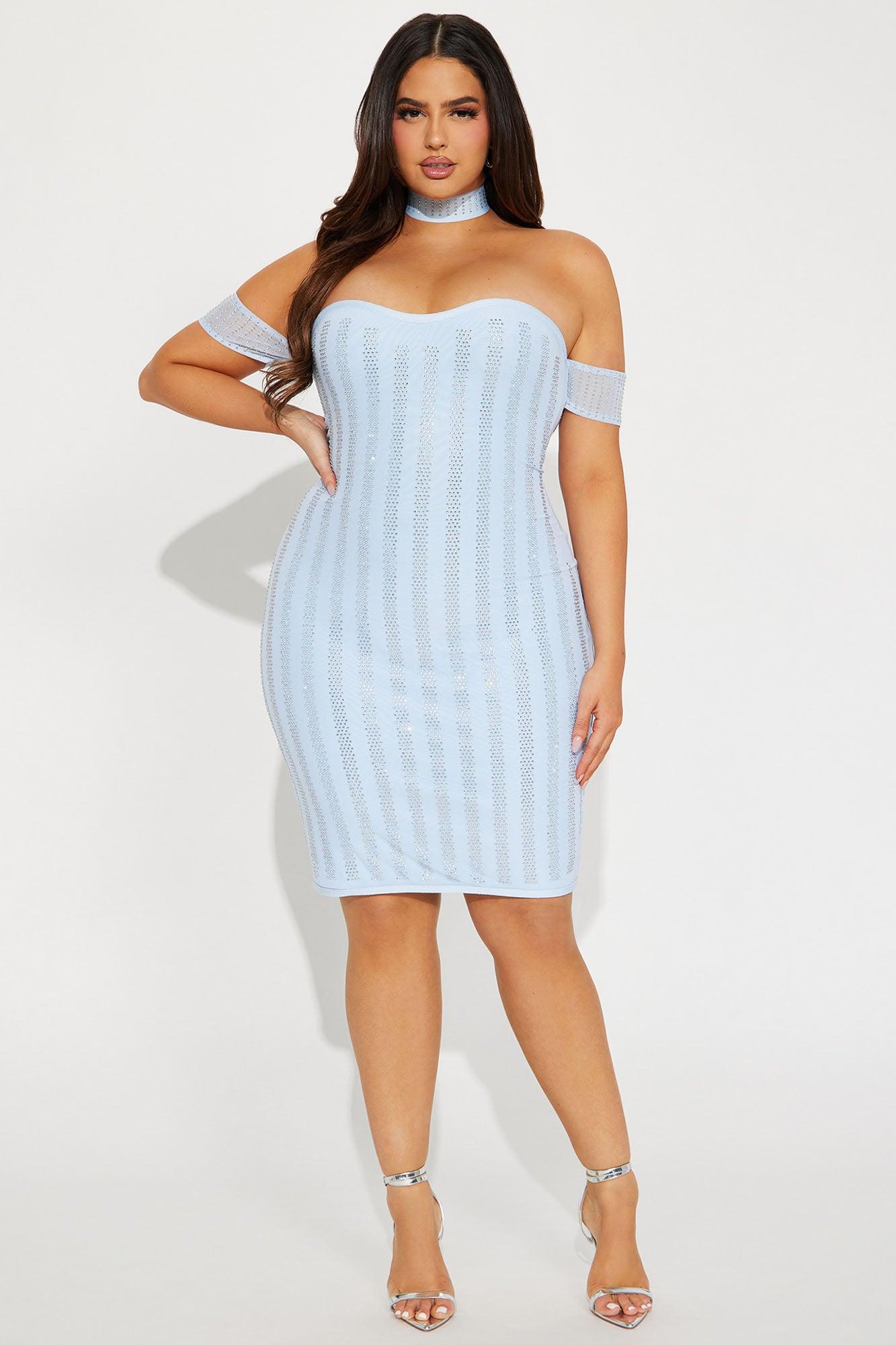 Celestial Bandage Midi Dress - Light Blue Product Image