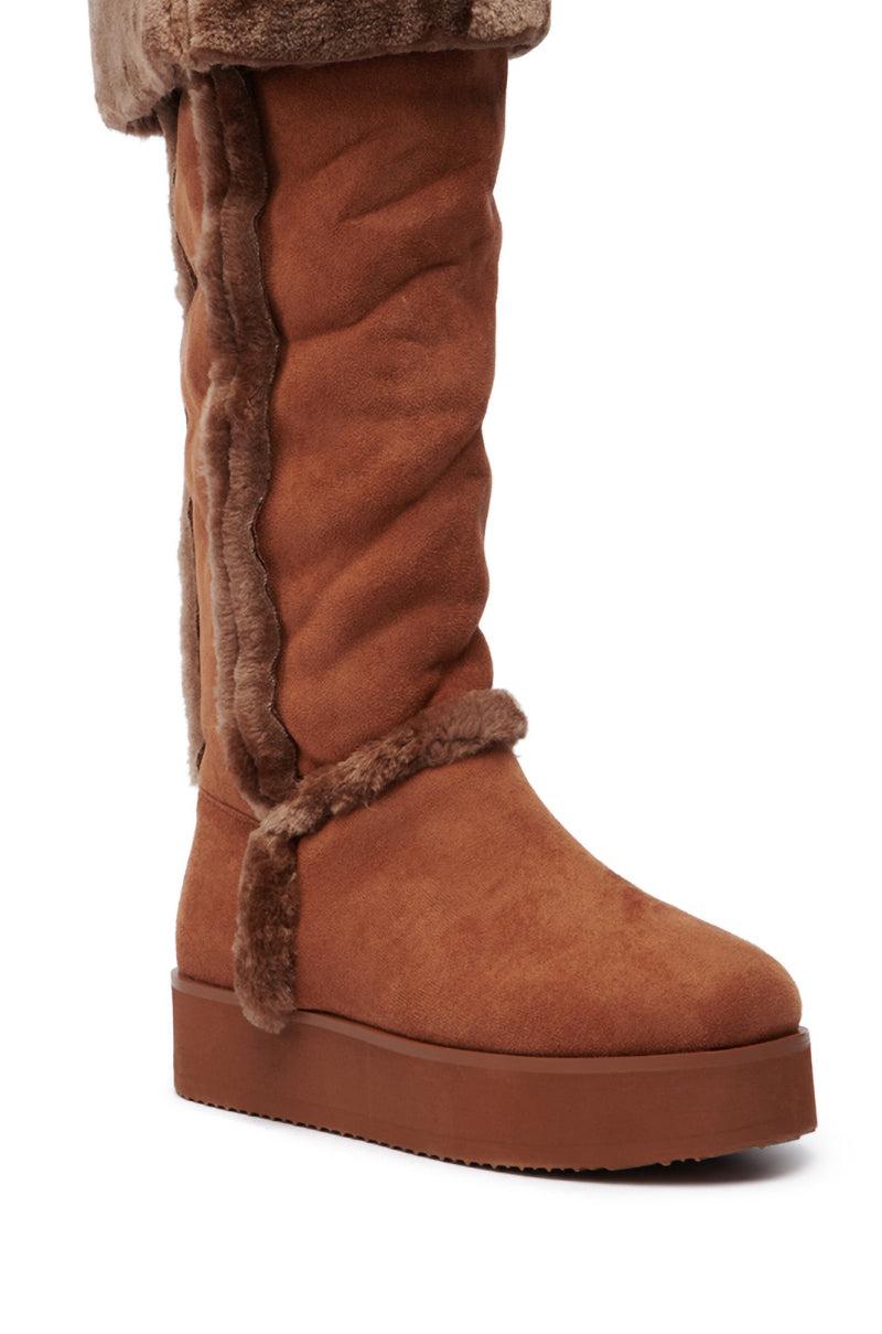 AZALEA WANG ICELANDER BROWN FUR BOOT Product Image