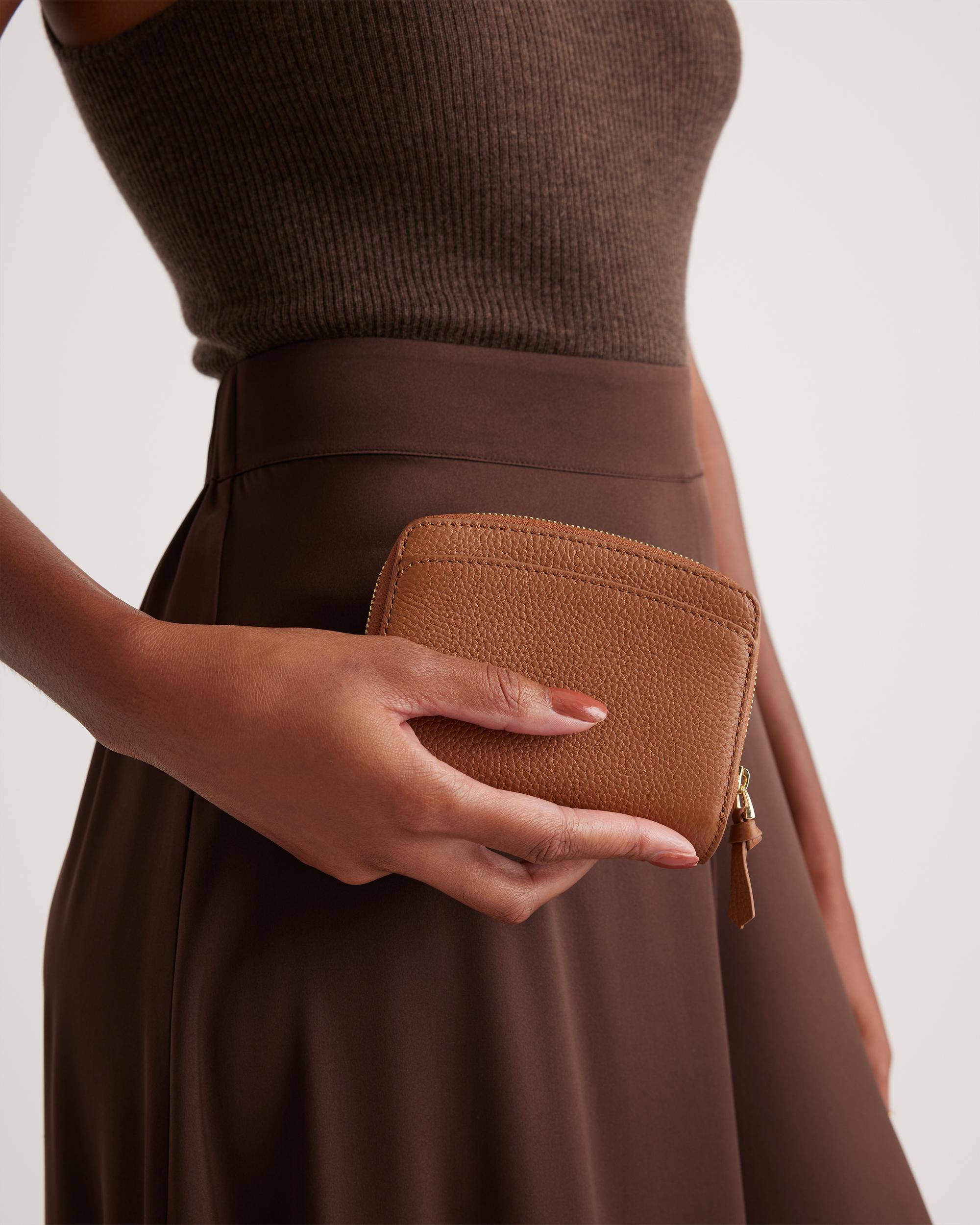 Quince | Women's Italian Pebbled Leather Compact Wallet Italian Leather Product Image