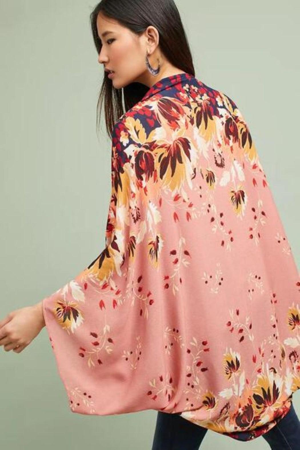 Mixed Floral Printed Kimono Product Image