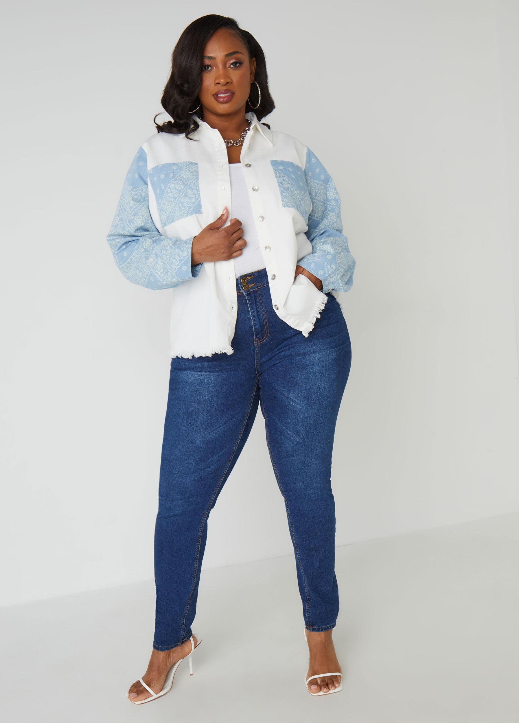 Bandanna Print Denim Shirt Product Image