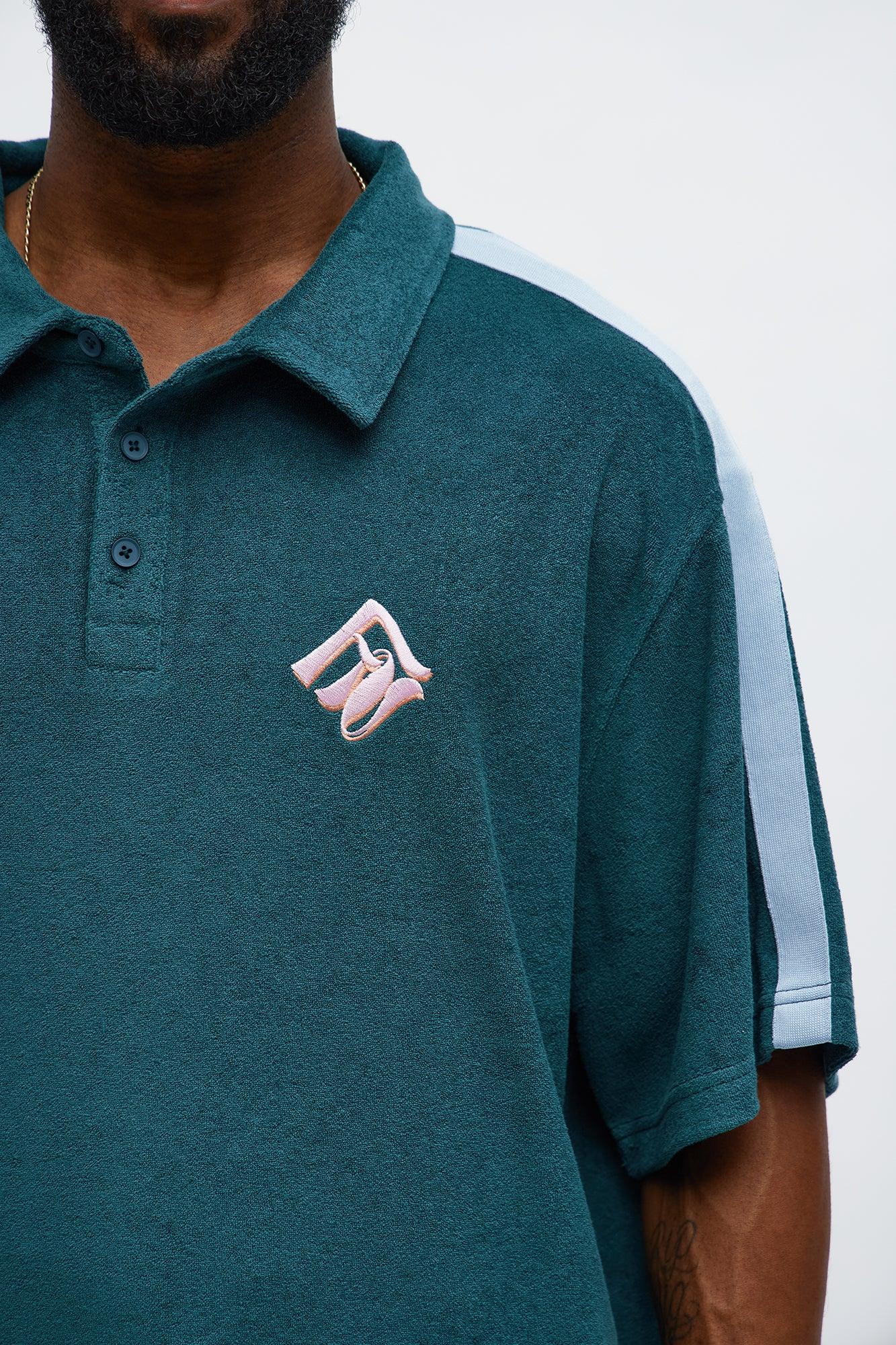 Relaxed Chateau Terry Embroidered Polo - Teal/combo Male Product Image