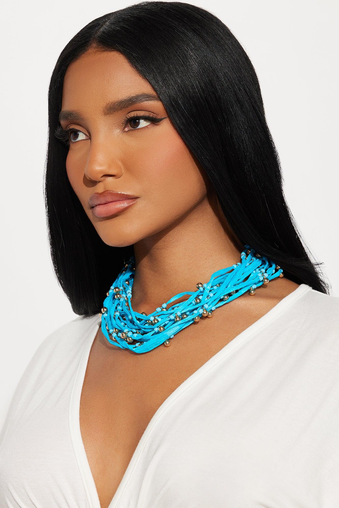 Tangled Up In You Layered Necklace - Blue Product Image