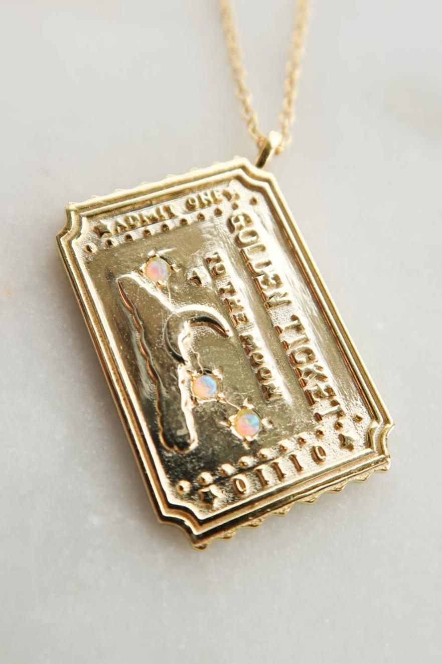 Golden Ticket To the Moon Necklace Product Image