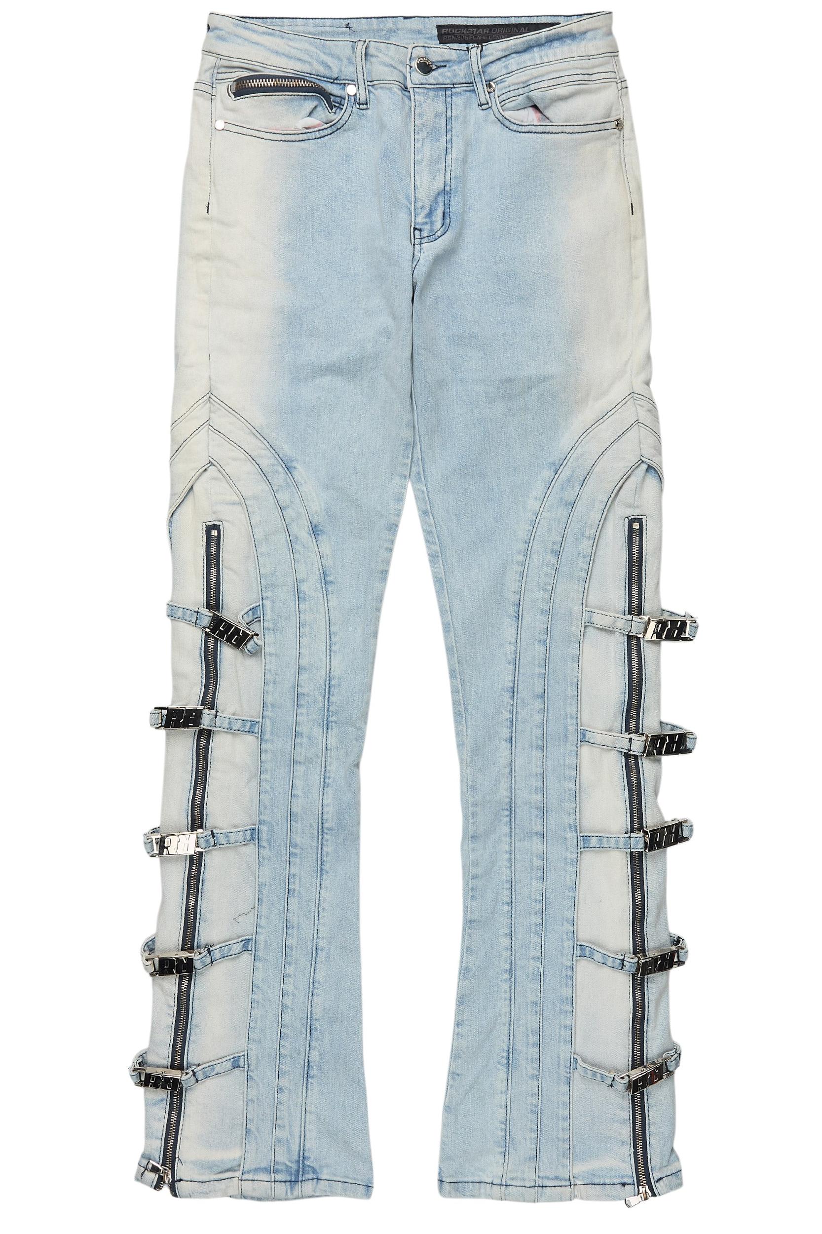 Attila Light Blue Stacked Flare Jean Male Product Image