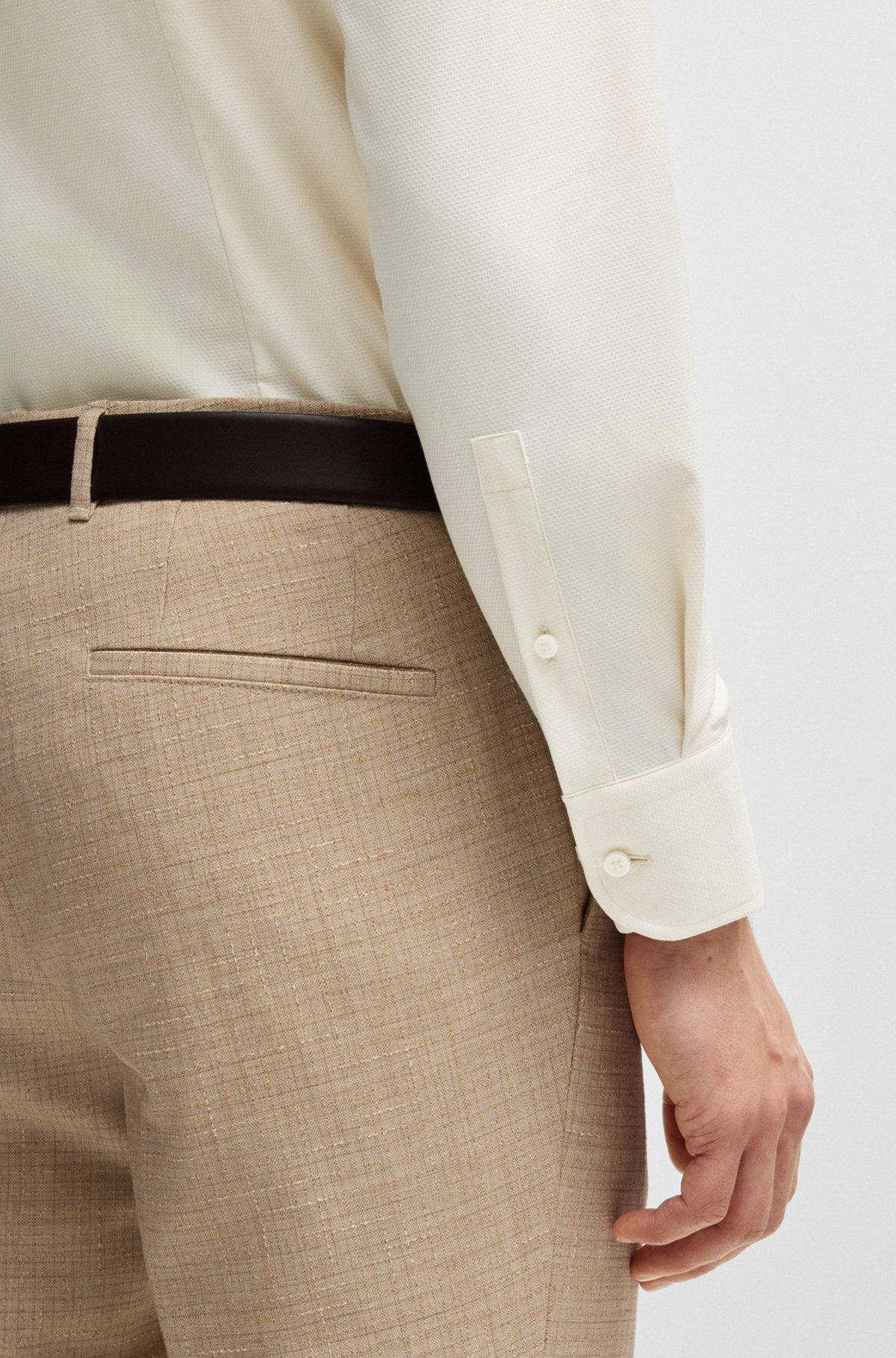 Slim-fit shirt in easy-iron stretch cotton Product Image