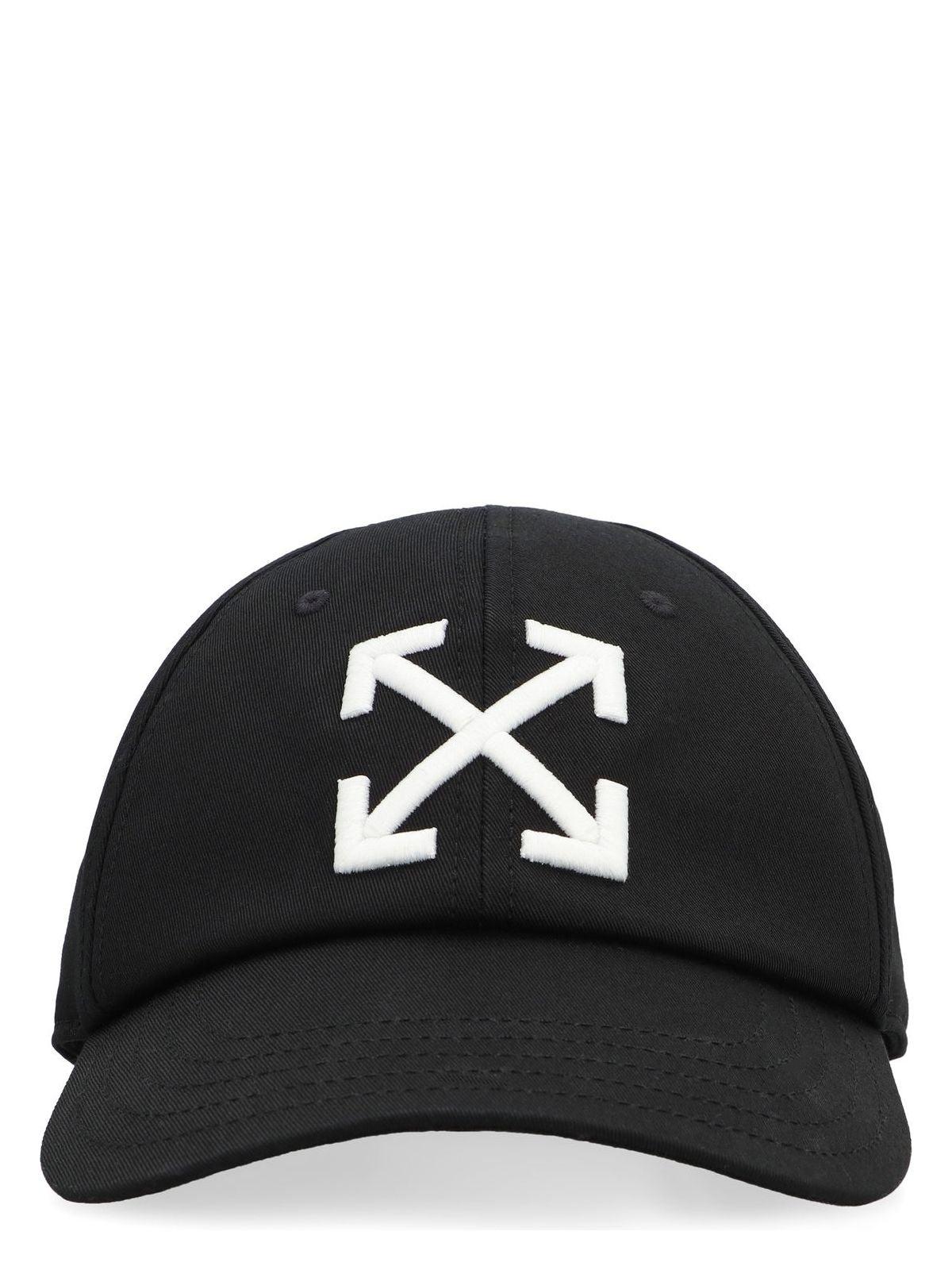 OFF-WHITE Arrow Brand-embroidered Cotton-twill Baseball Cap In Black White Product Image