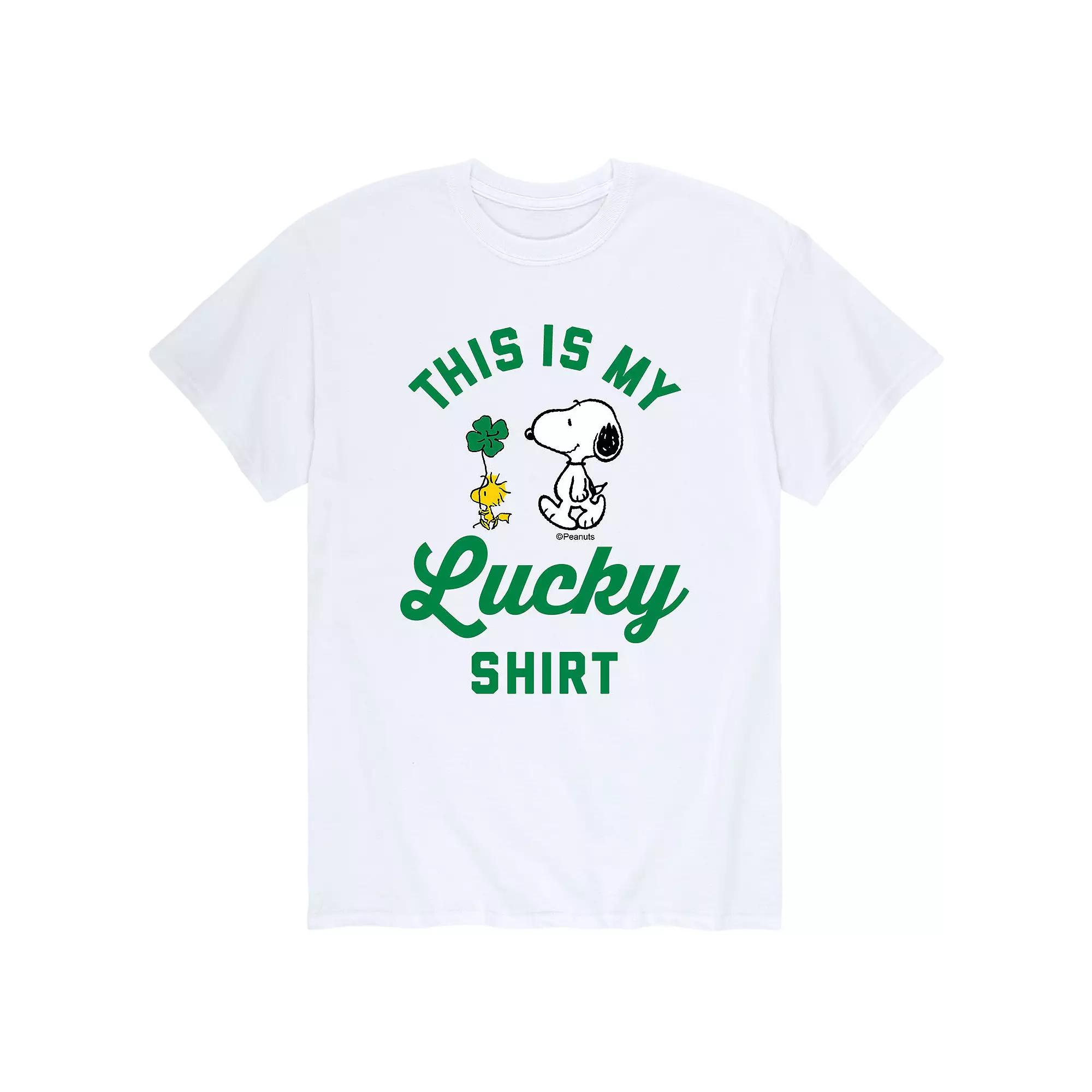 Men's Peanuts Snoopy St. Patrick's Day "This Is My Lucky Shirt" Tee,  Product Image