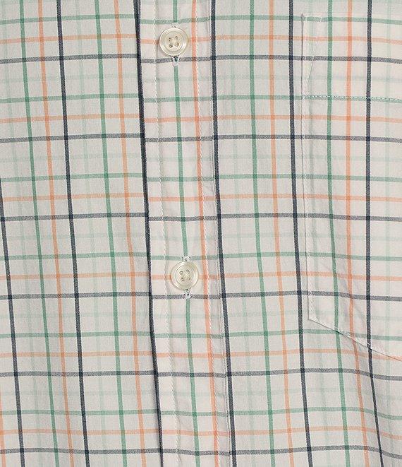 Roundtree & Yorke Long Sleeve Medium Plaid Pattern Slub Sport Shirt Product Image