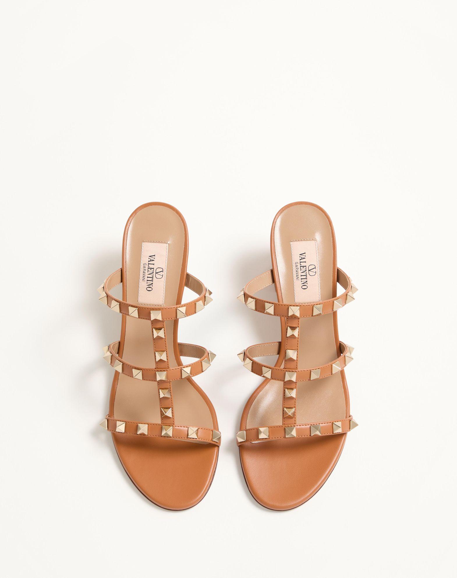 Rockstud Calfskin Leather Slide Sandal 60 Mm Product Image