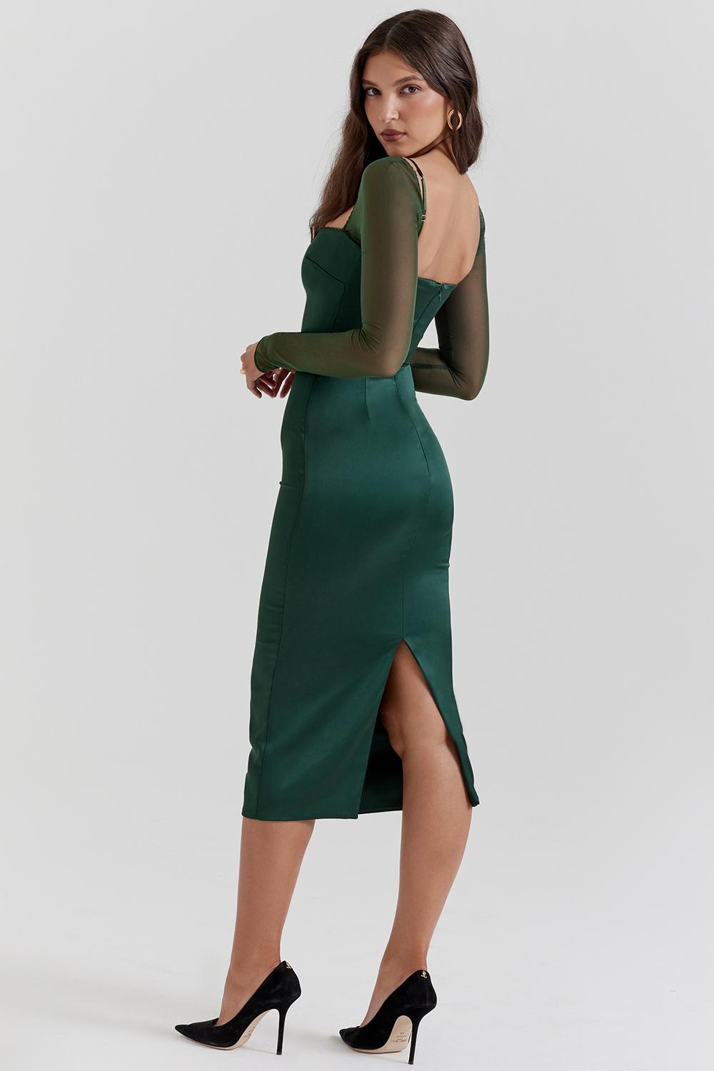 Ellica  emerald green midi dress Product Image