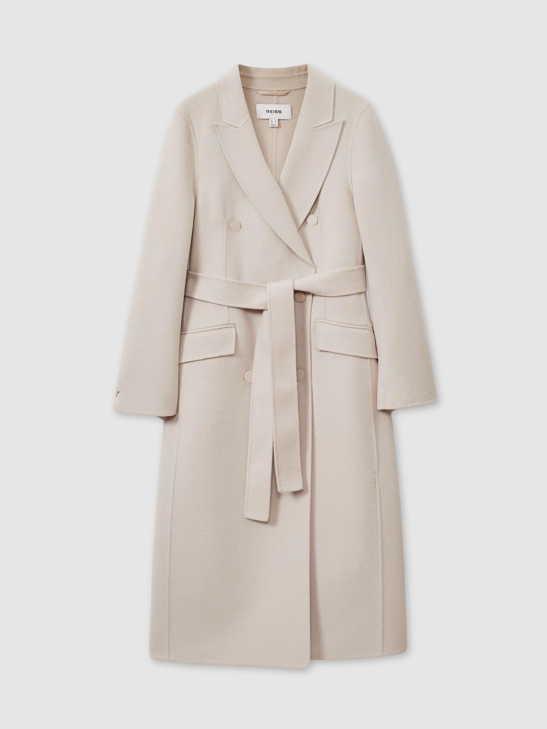Petite Wool-Blend Double-Breasted Blindseam Coat in Neutral Product Image