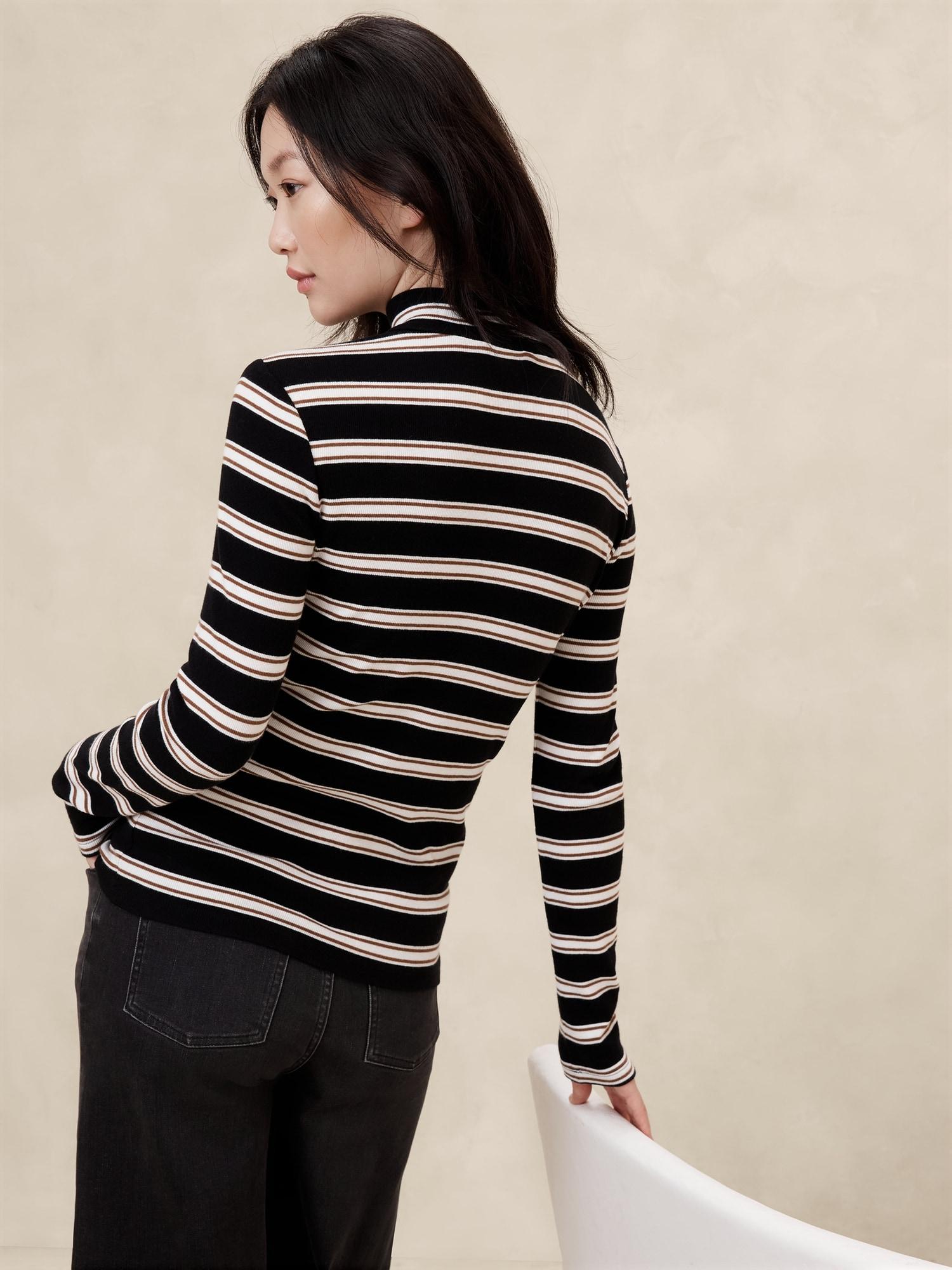 Ribbed Mock-Neck T-Shirt Product Image