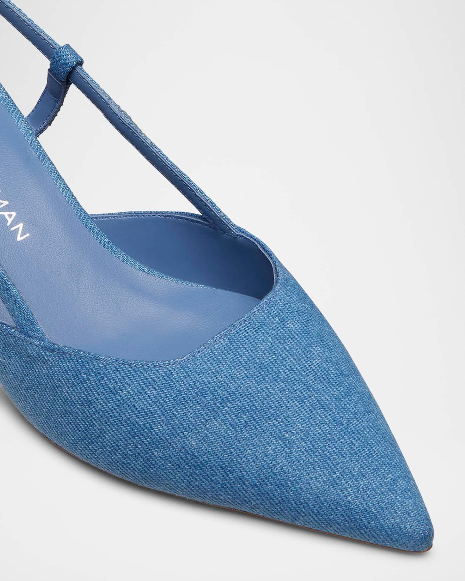 Vinnie Denim Kitten Slingback Pumps Product Image