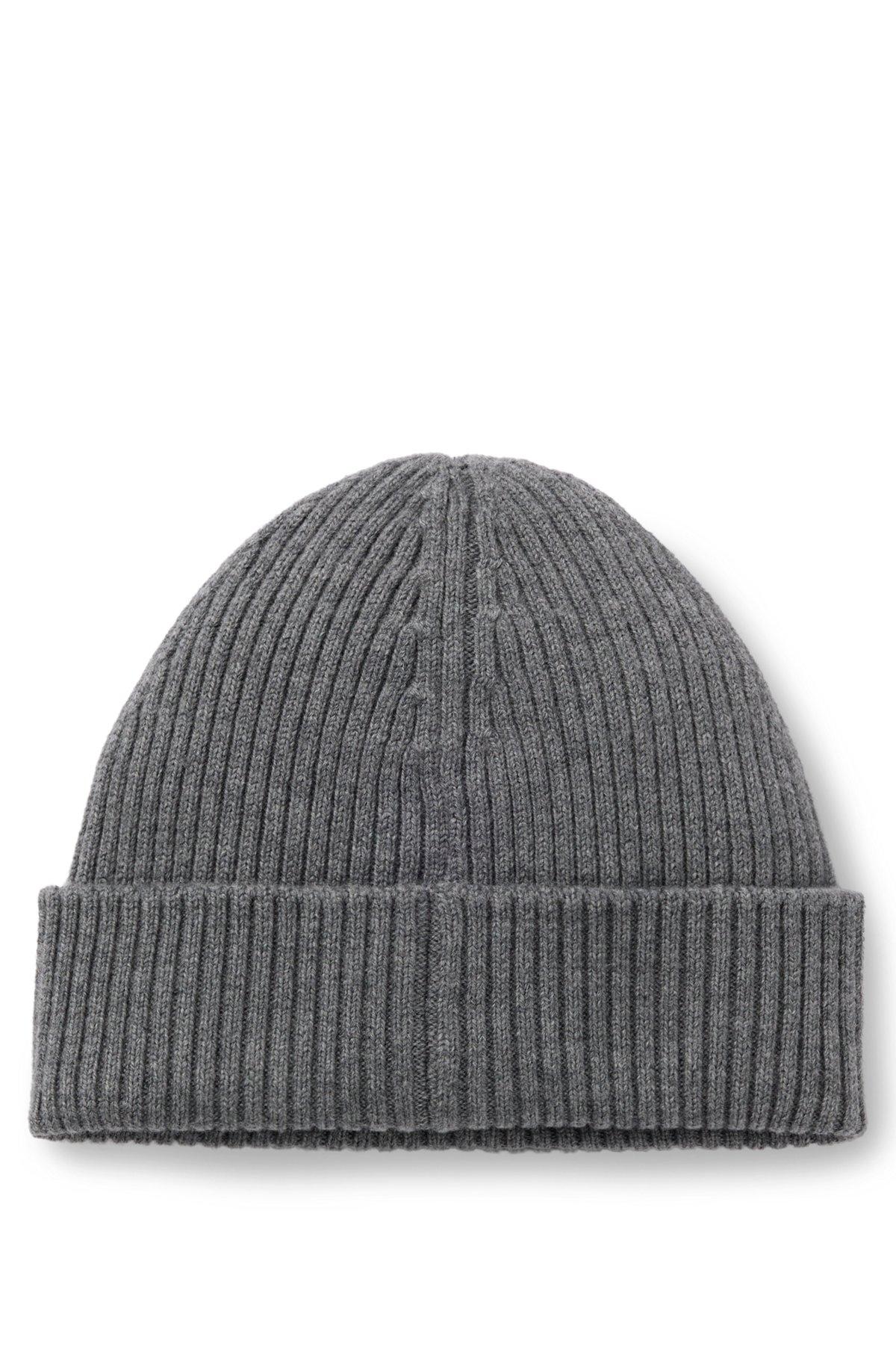 Stacked-logo beanie hat in virgin wool Product Image