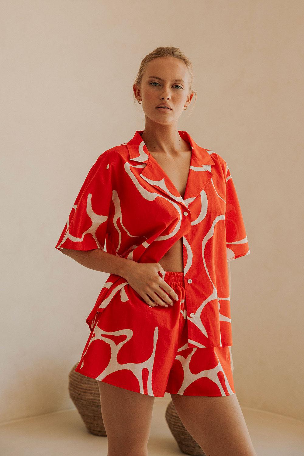 Seona Shorts - Evoke Red Product Image