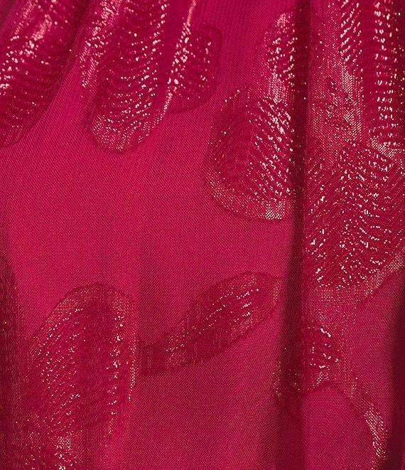 Ignite Evenings Petite Size Halter Neck Sleeveless Burnout Chiffon Dress Product Image