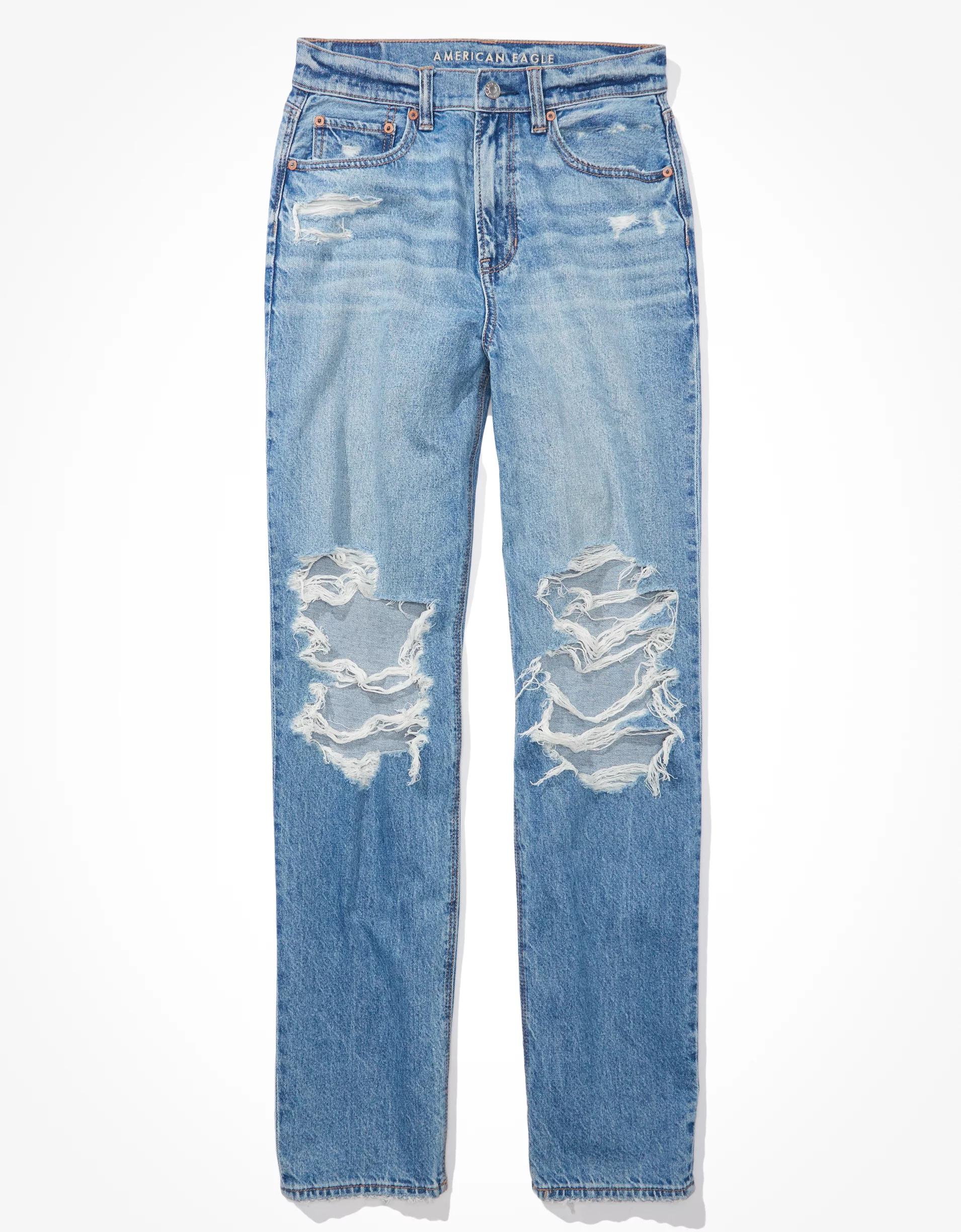 AE Strigid Ripped Highest Waist Baggy Straight Jean Product Image