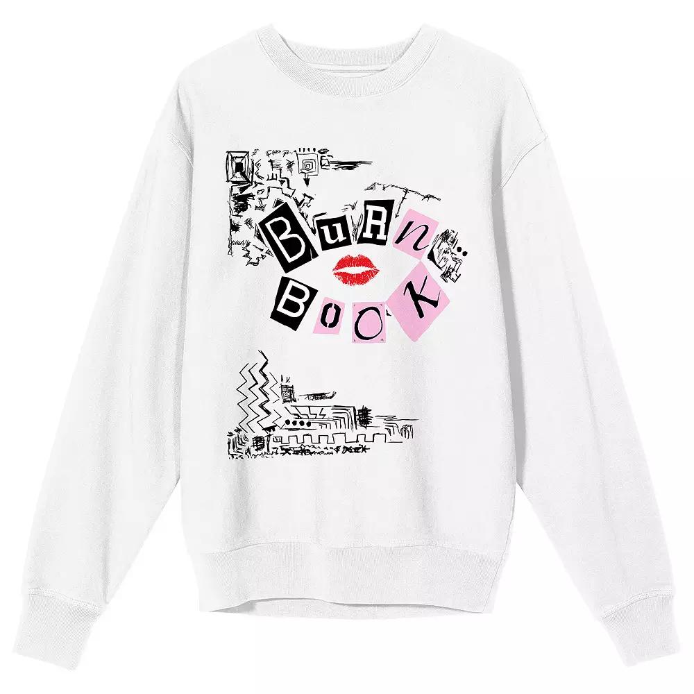 Juniors' Mean Girls Burn Book Long Sleeve Graphic Tee, Girl's, Size: Large, White Product Image