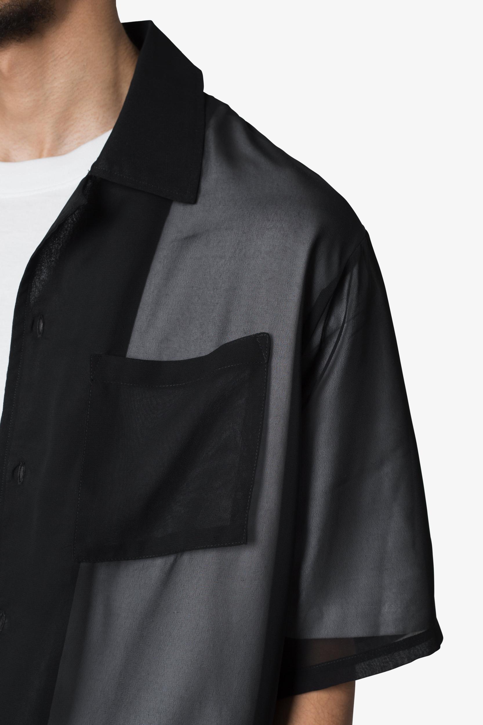 Sheer S/S Shirt - Black Product Image