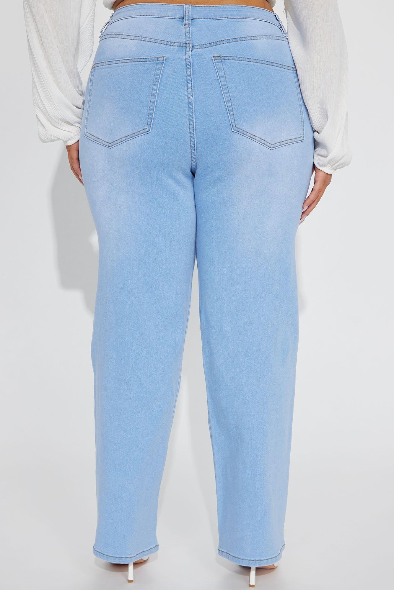 Simply Basic Stretch Straight Jeans - Light Wash Product Image