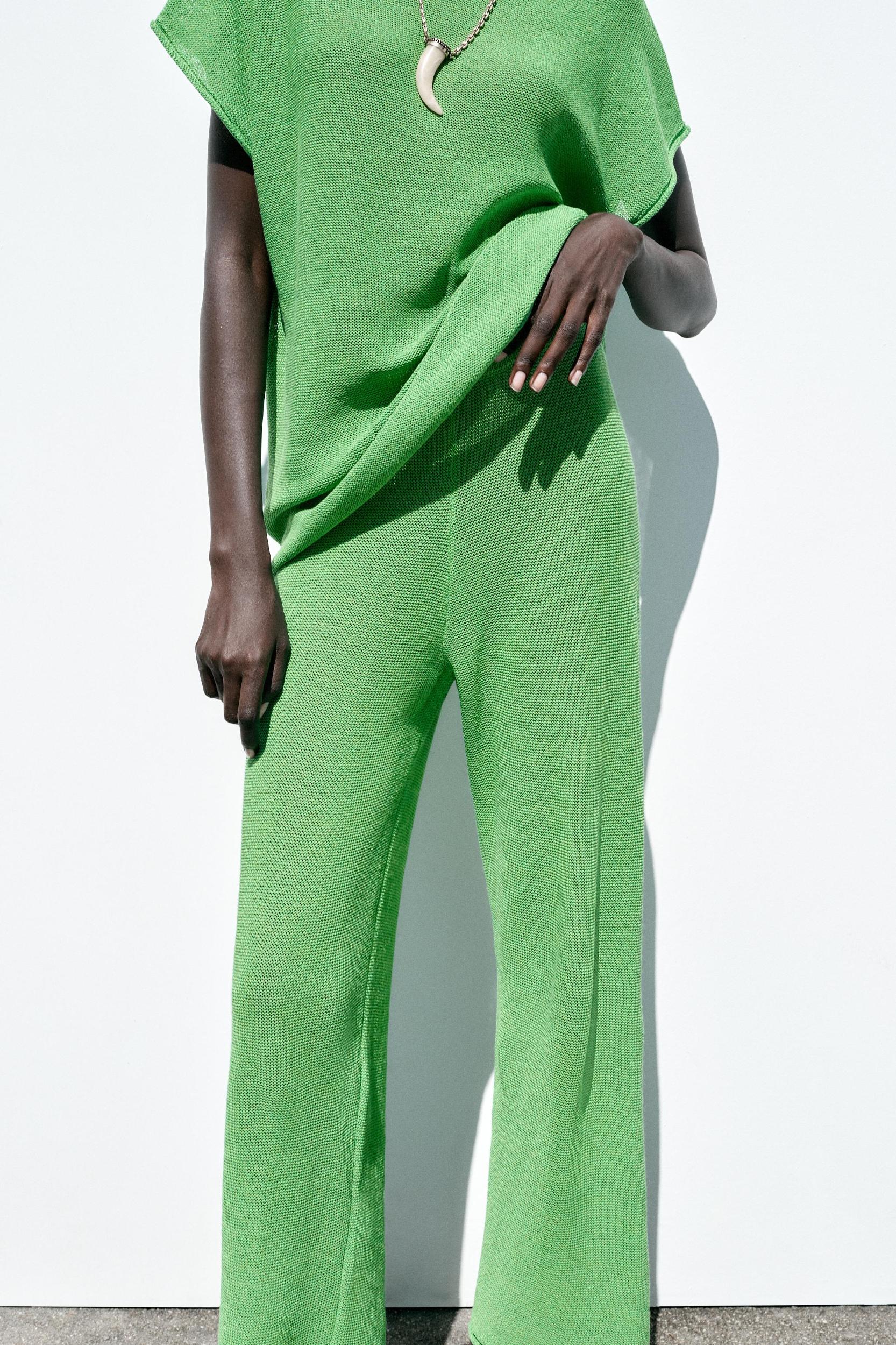 WIDE LEG KNIT PANTS Product Image