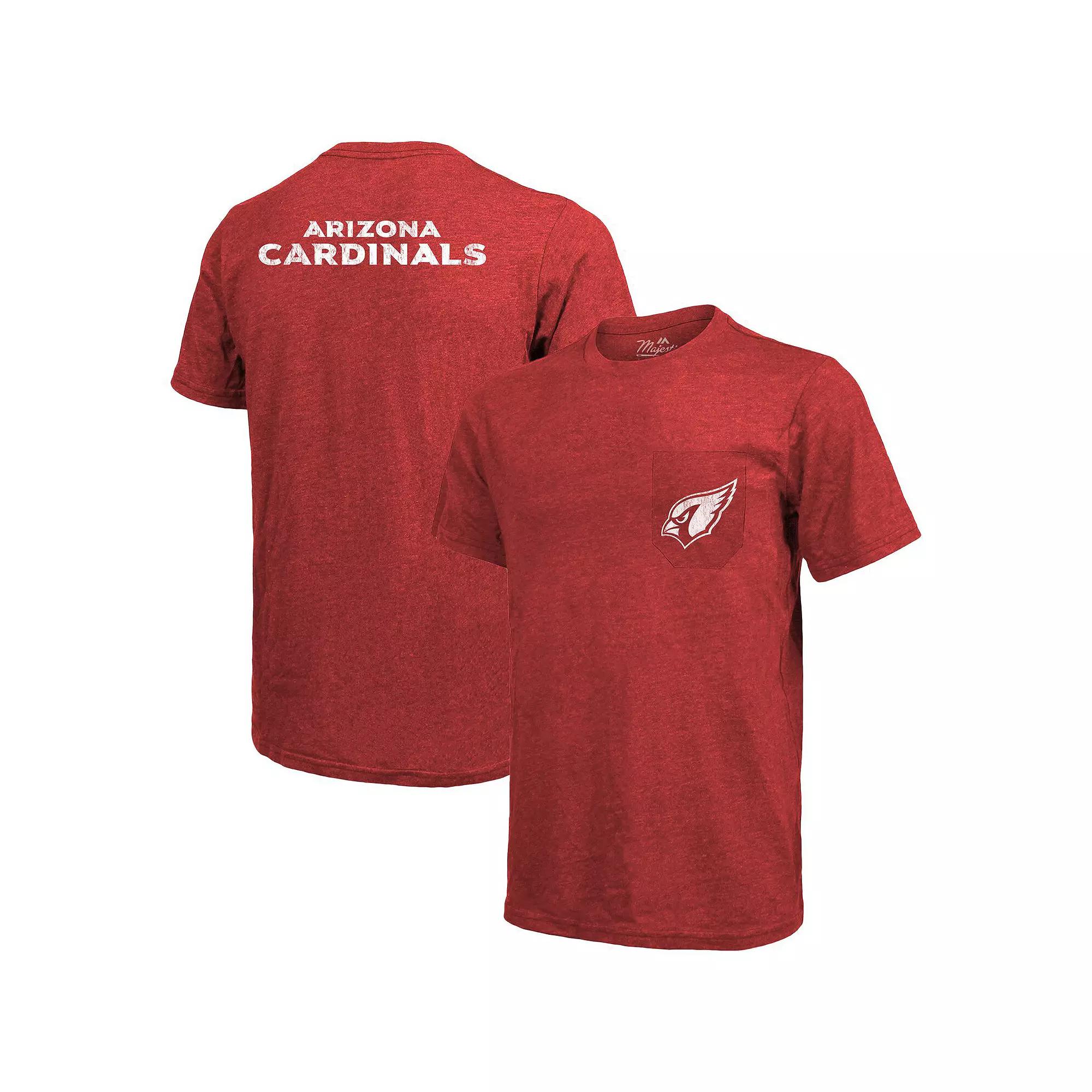Arizona Cardinals Majestic Threads Tri-Blend Pocket T-Shirt - Cardinal, Men's,  Product Image