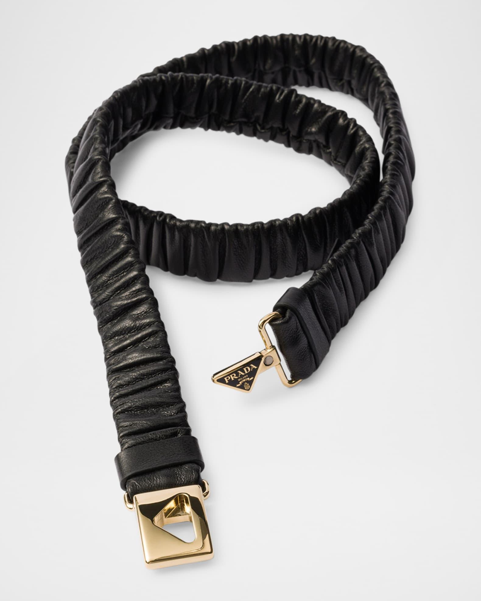 Logo Ruched Leather Belt Product Image