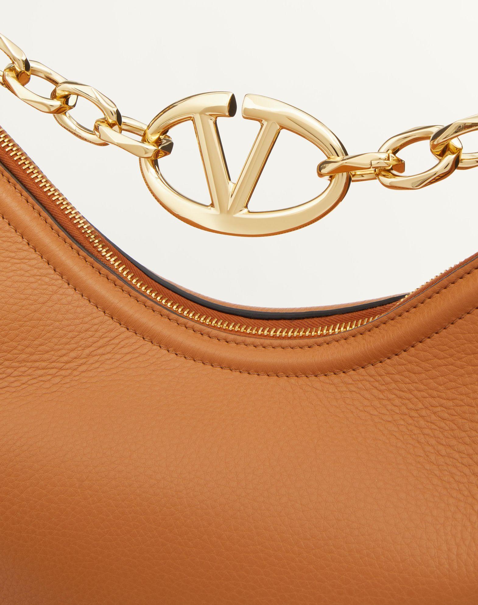 Vlogo Moon Medium Grainy Calfskin Hobo Bag With Chain Product Image