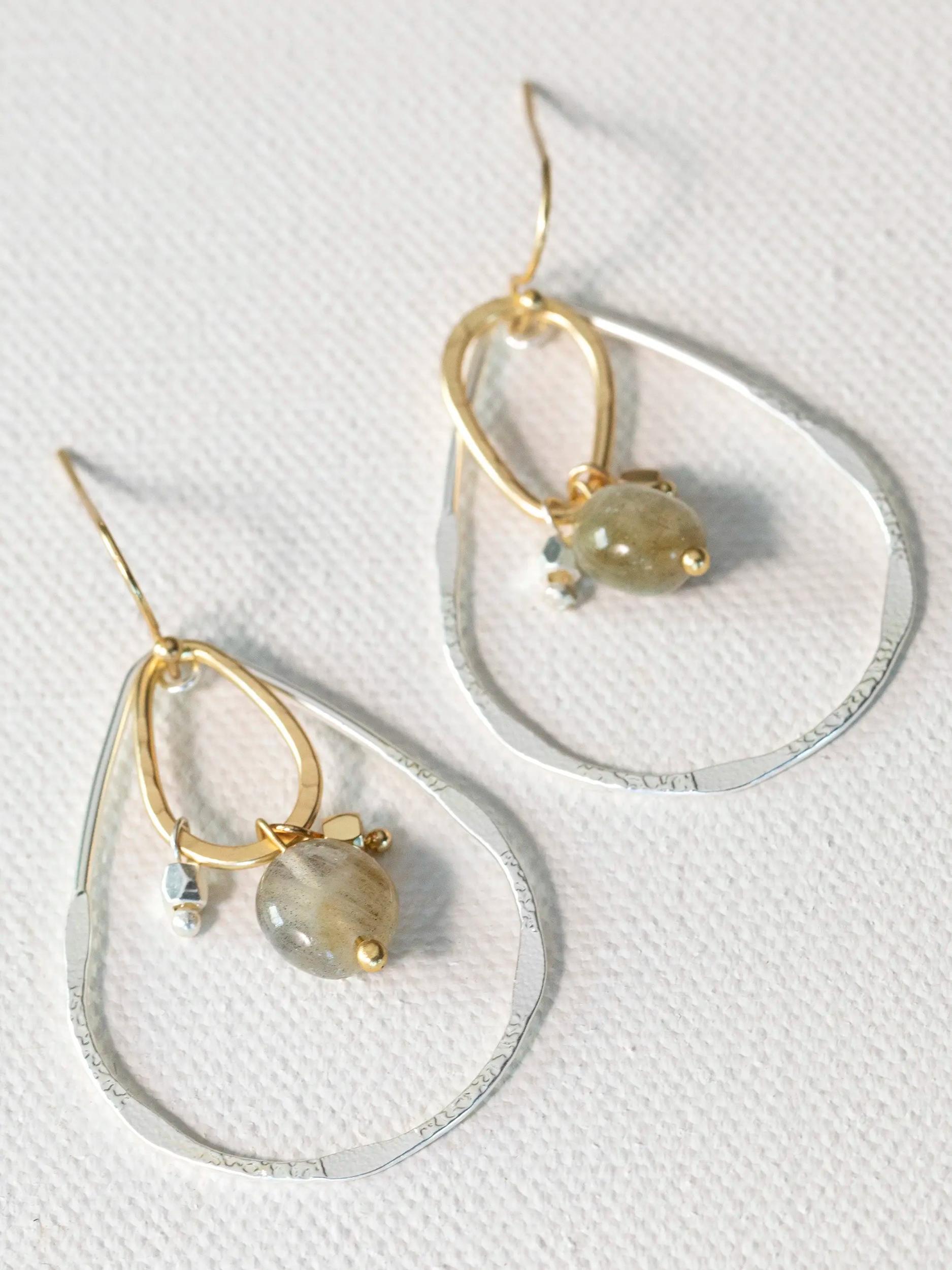 Mixed Metal Drop Earrings Product Image