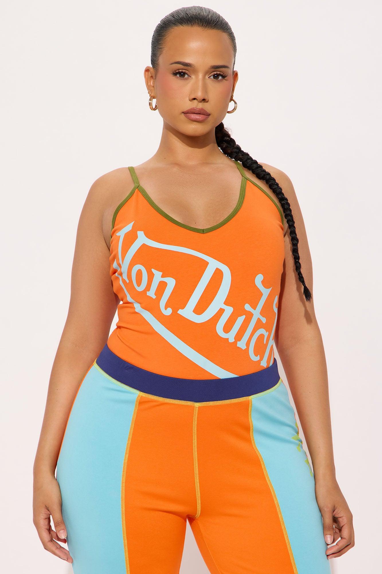Von Dutch Crossover Bodysuit - Orange/combo Product Image