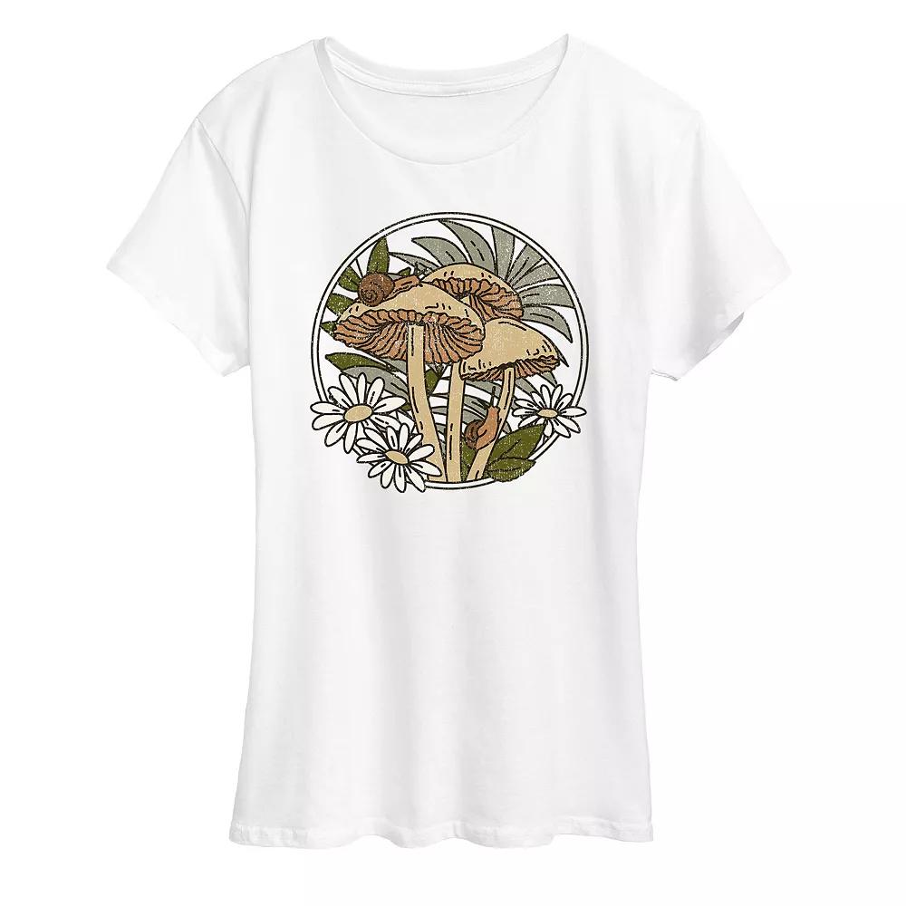 Women's Mushrooms And Snails Graphic Tee, Girl's,  Product Image