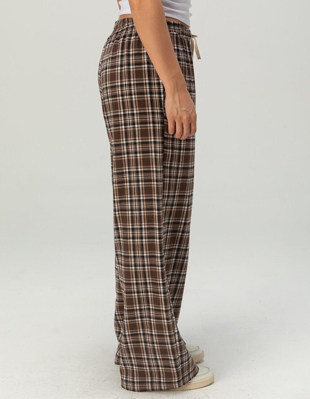 FULL TILT Plaid Flannel Womens Pajama Pants - BLUE COMBO Product Image