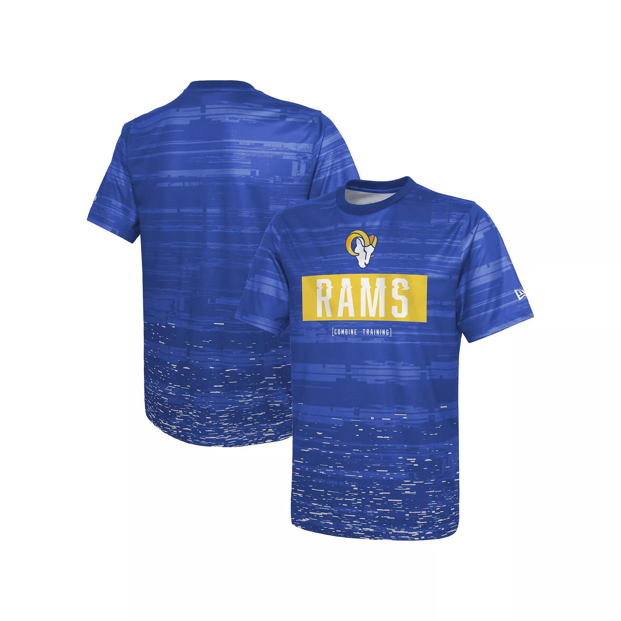 Men's New Era Royal Los Angeles Rams Combine Authentic Sweep T-Shirt,  Product Image