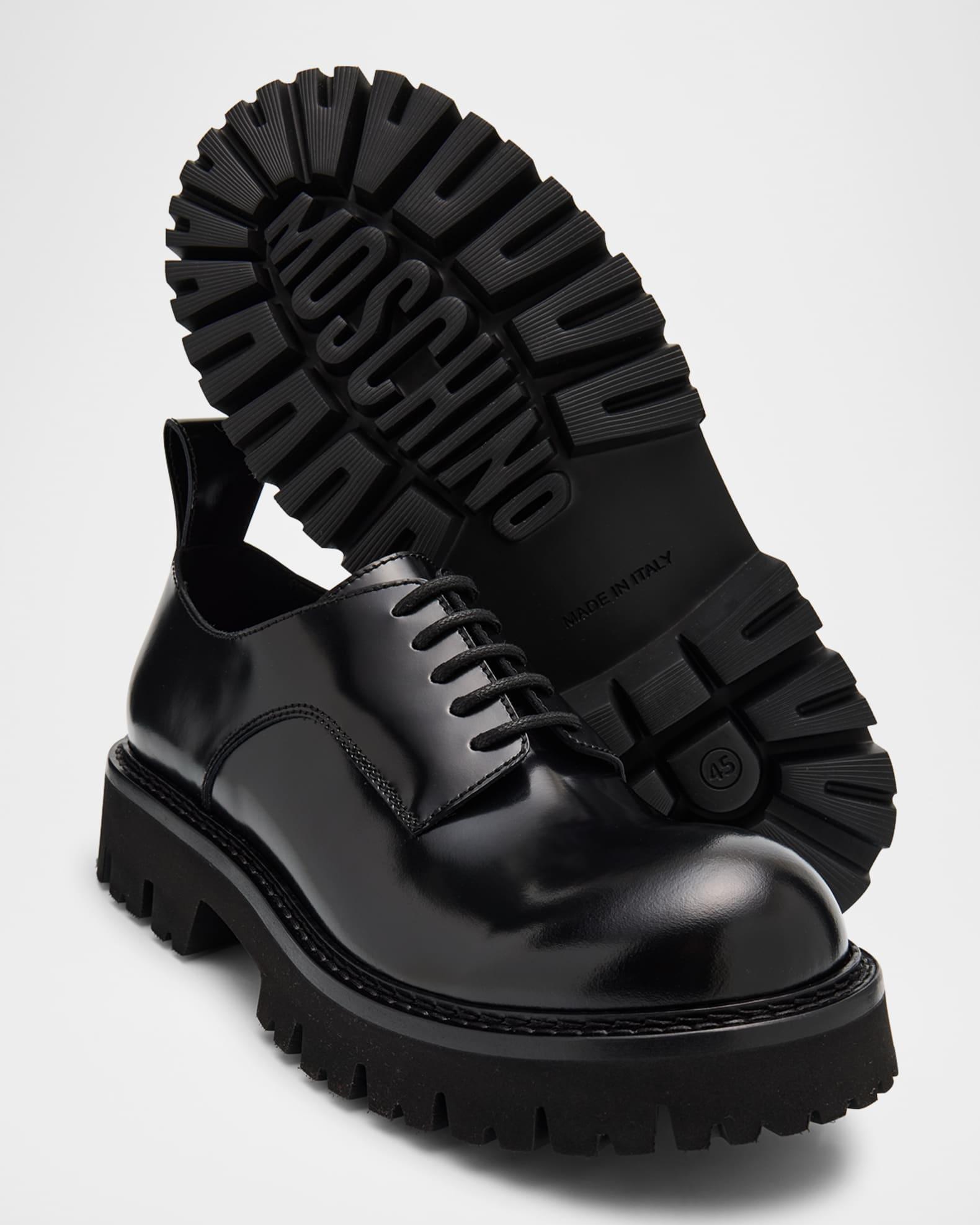 Men's Leather Chunky Lug-Sole Derby Shoes Product Image