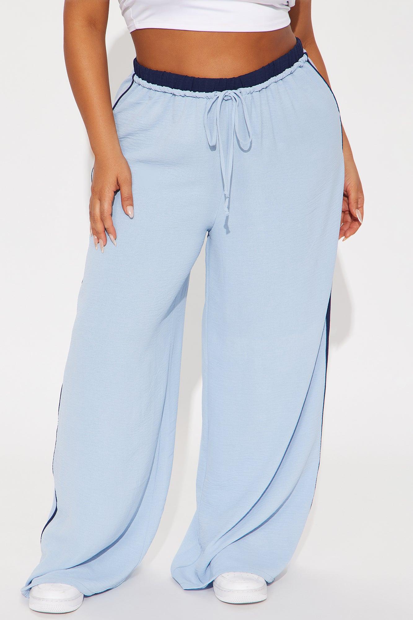 Dana Double Waistband Track Pant - Light Blue Product Image