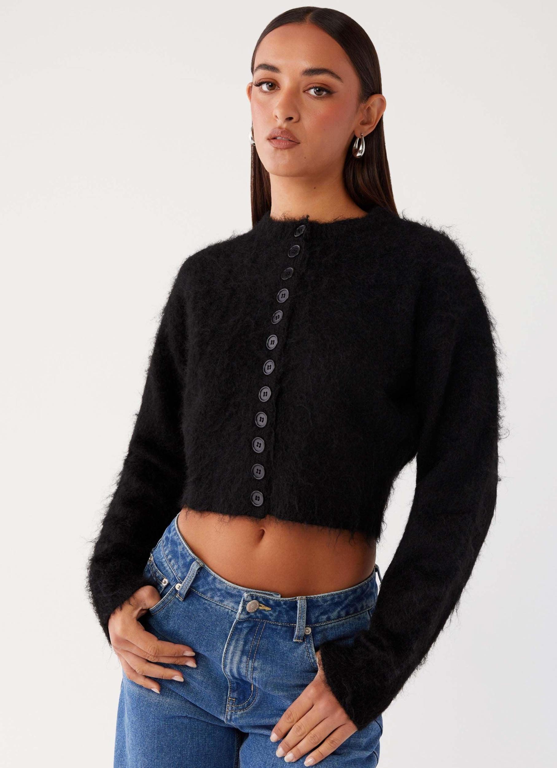 Reign Fitted Cardigan - Black Girls Product Image