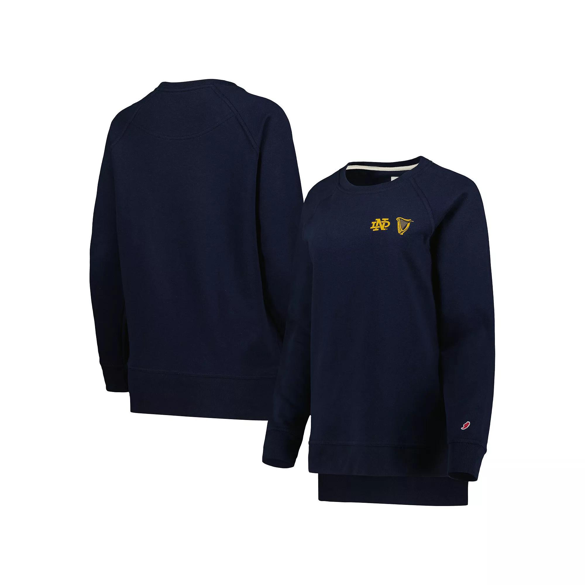 Women's League Collegiate Wear Navy Notre Dame Fighting Irish Guinness Academy Raglan Sweatshirt, Size: 2XL, Blue Product Image