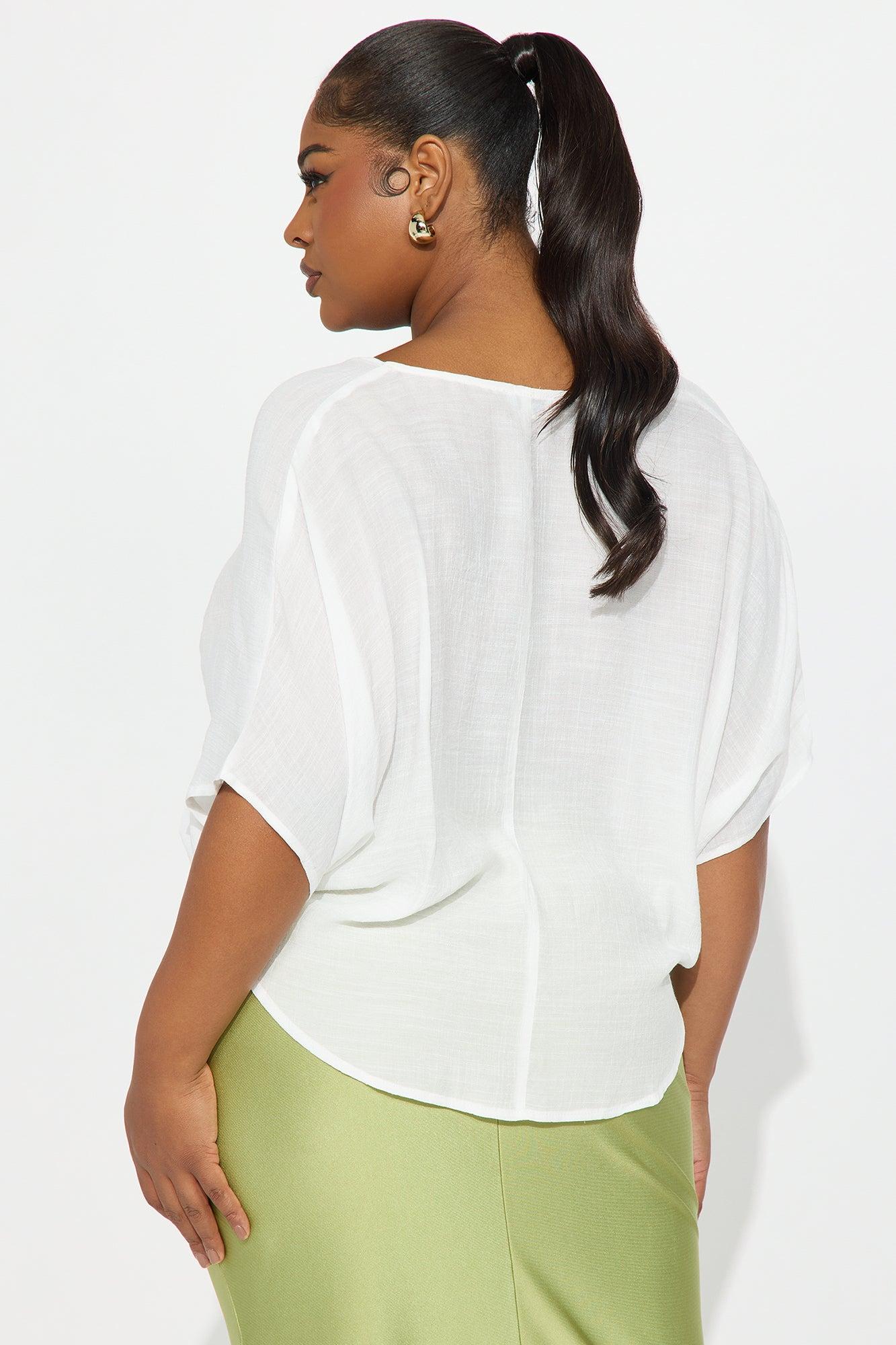 Annah Gauze Blouse Top - White Product Image