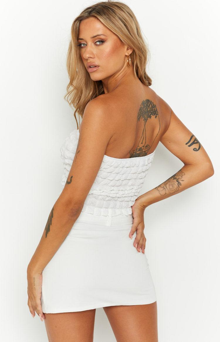 Bubble White Boob Tube Product Image