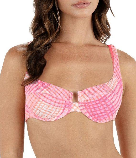 Hurley Ombre Plaid Scoop Waist Cheeky Swim Bottom Product Image